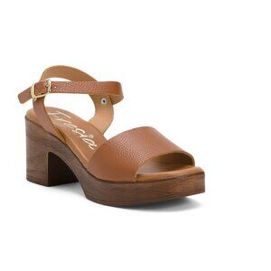VALERIAS Cuero Made In Spain Leather One Band Heeled Sandals